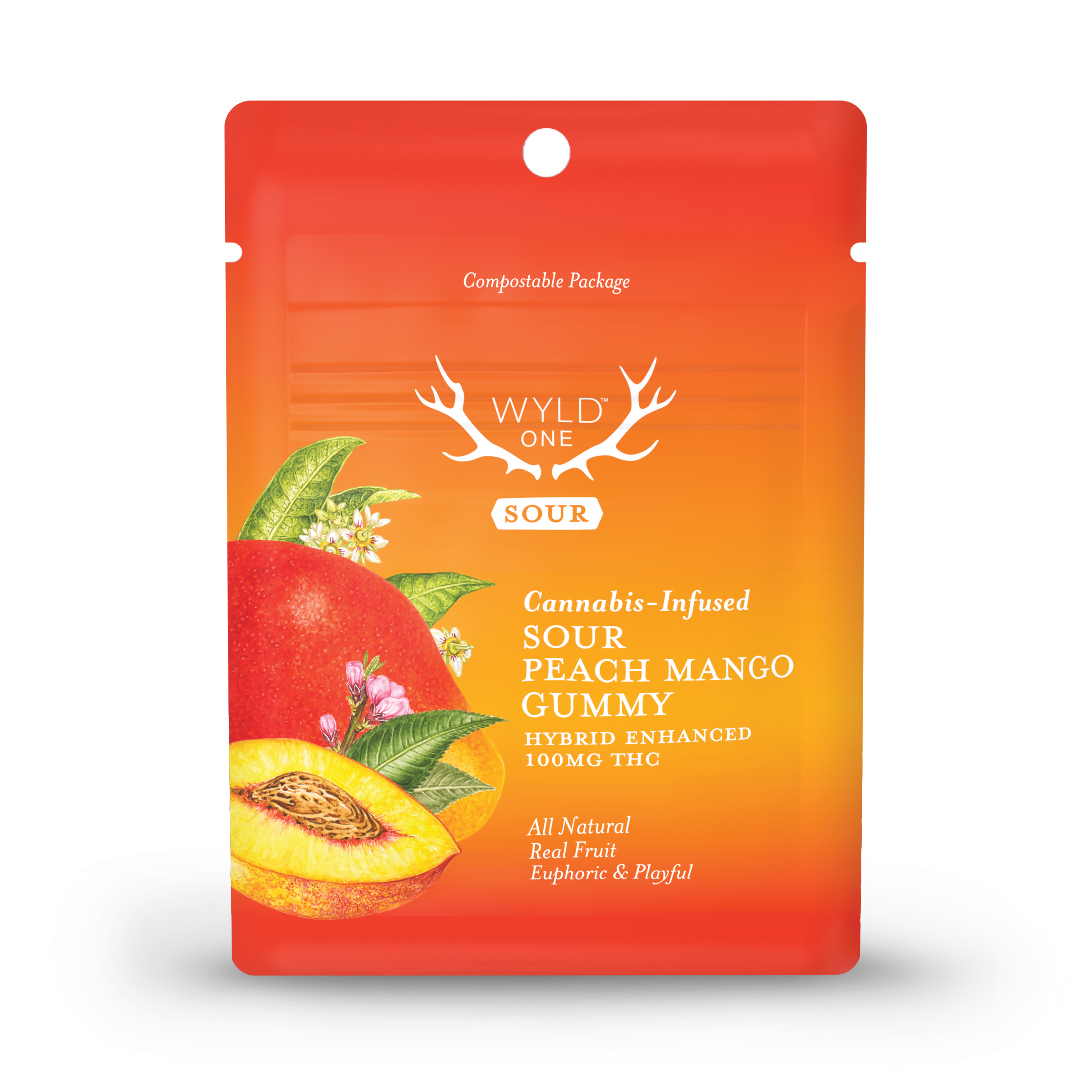 Photograph of product: Wyld One Sour Peach Mango Gummy 100mg