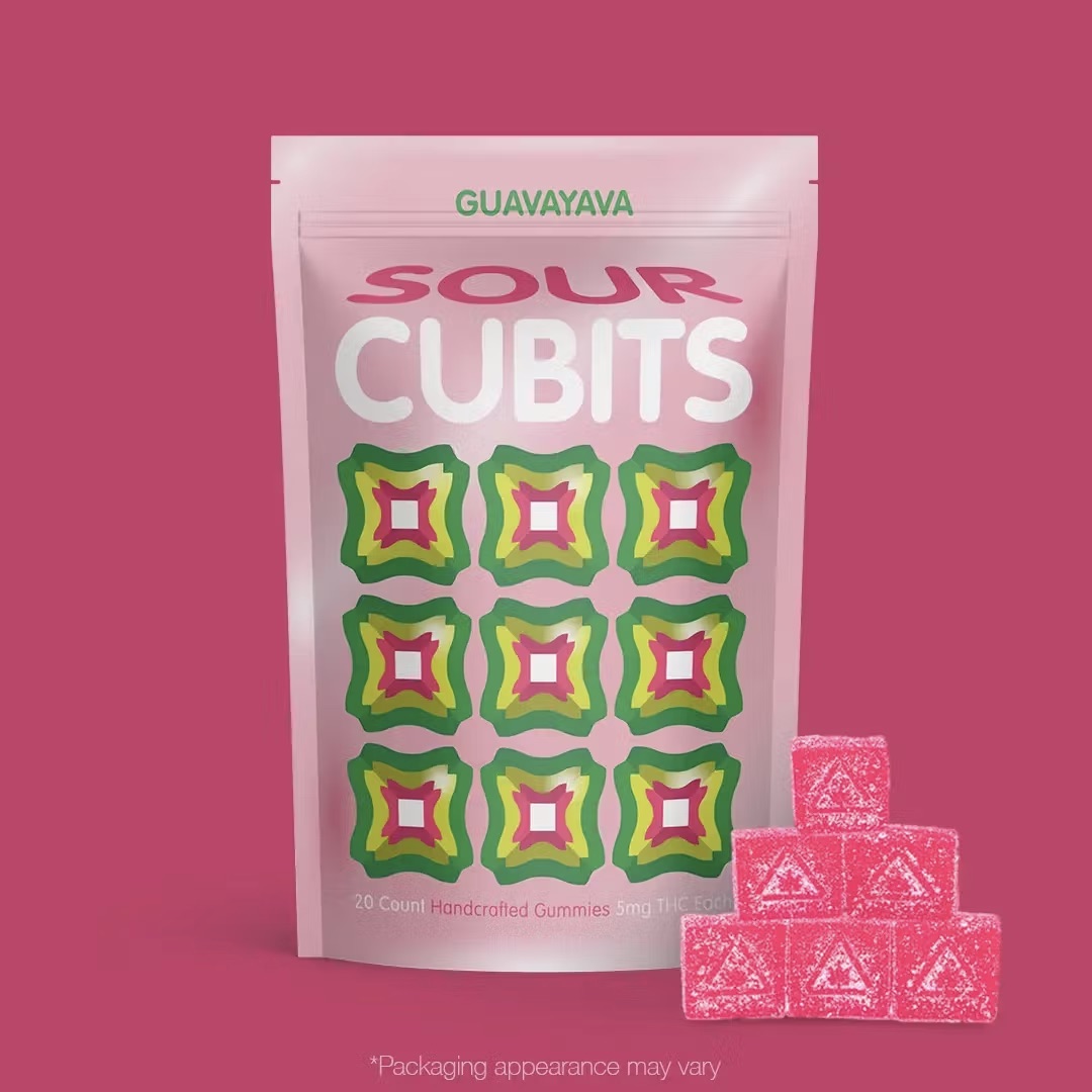 Photograph of product: Cubits | Sour Gummies | Guavayava | 20pk/100mg