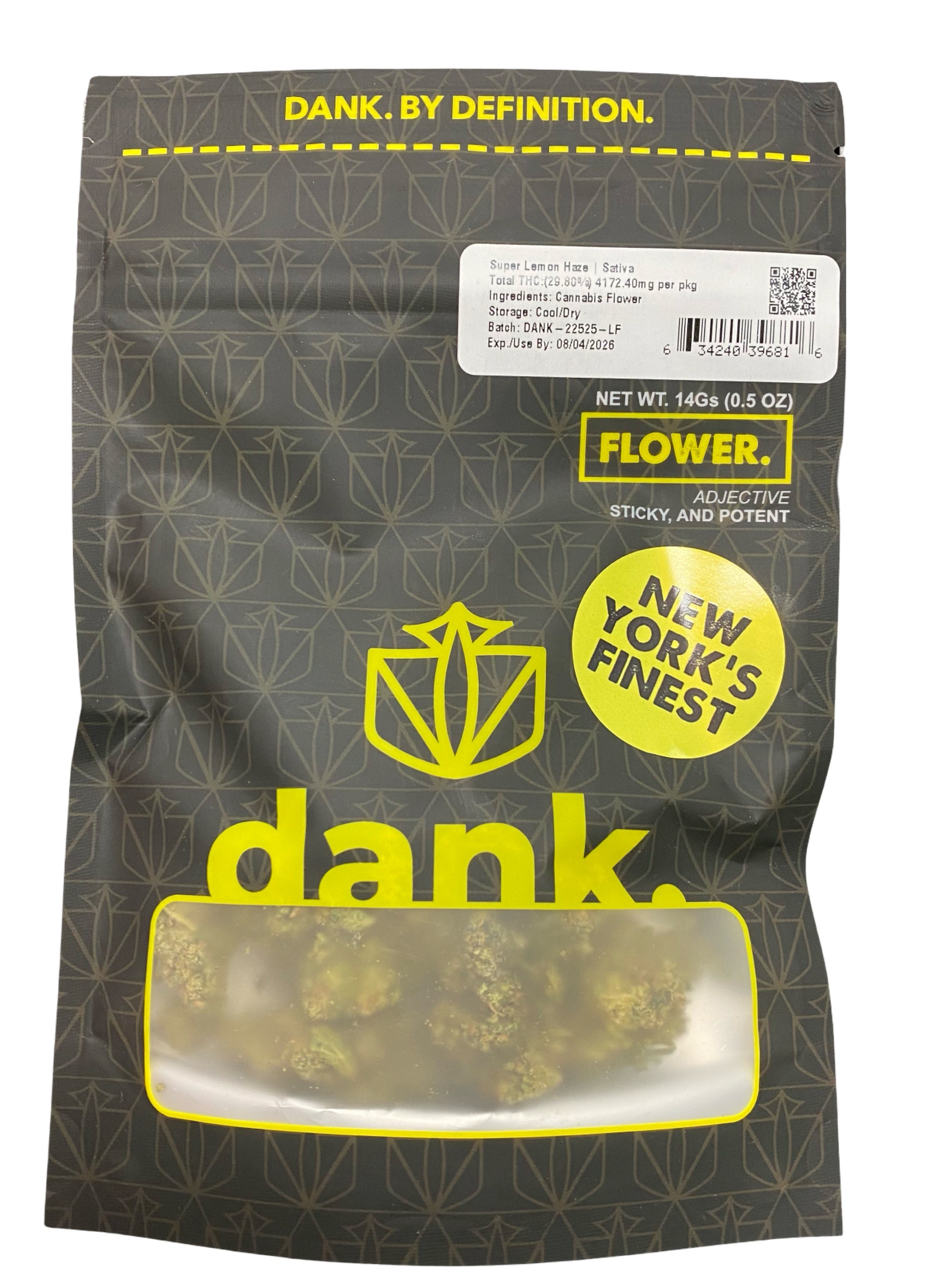 Photograph of product: Dank | Super Lemon Haze | Sungrown Flower | 14g