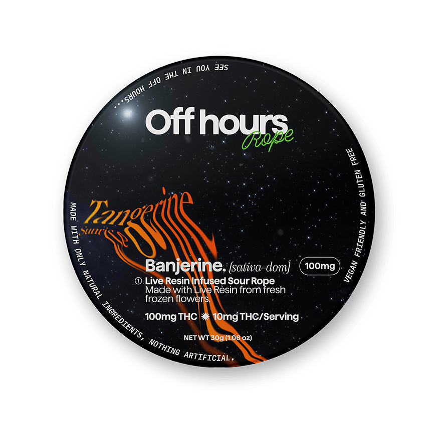 Photograph of product: Off Hours | Banjerine - Sour Tangerine Sunrise | 100mg Live Resin Rope