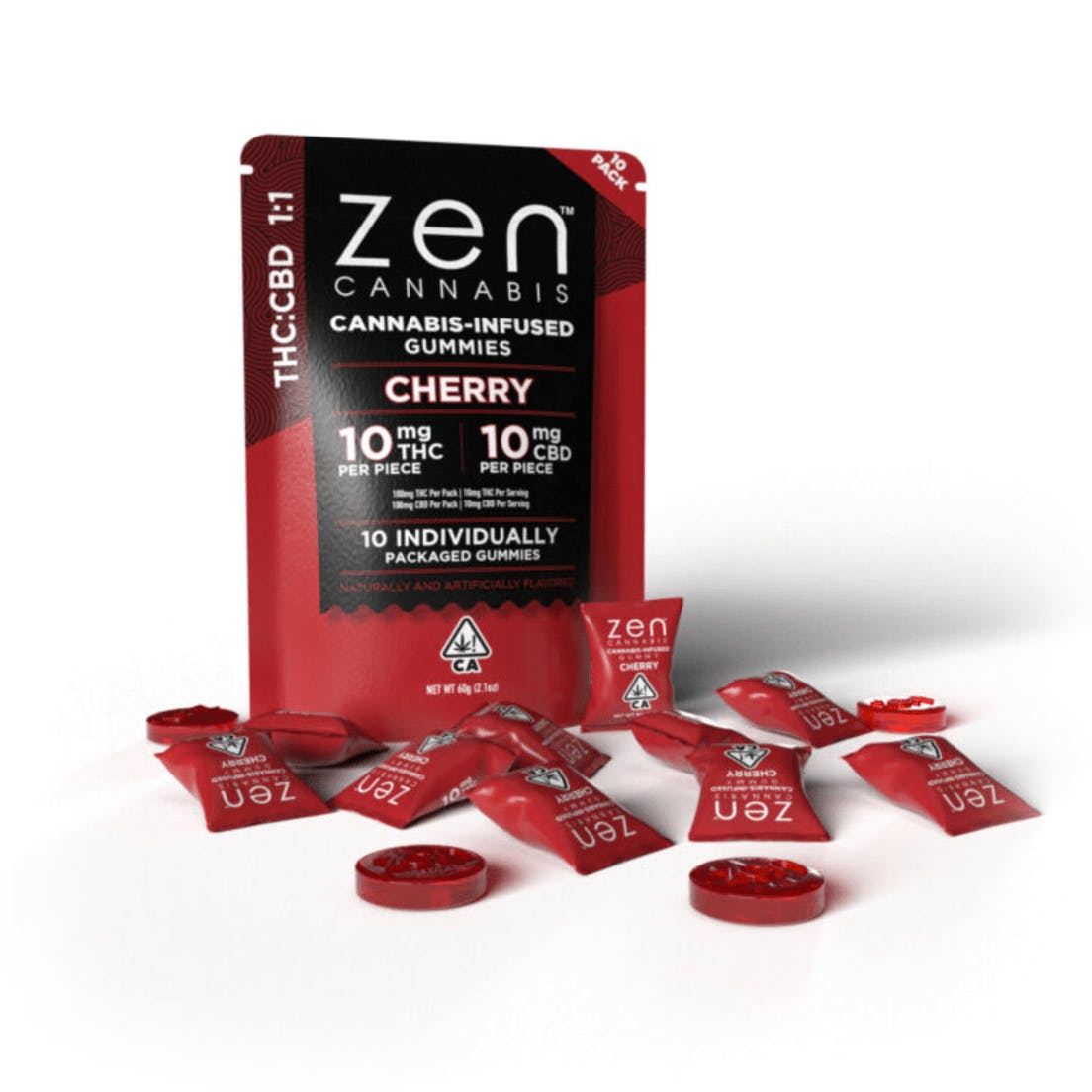 Photograph of product: ZEN: 1:1 CHERRY 100MG TH-oui/100MG CBD