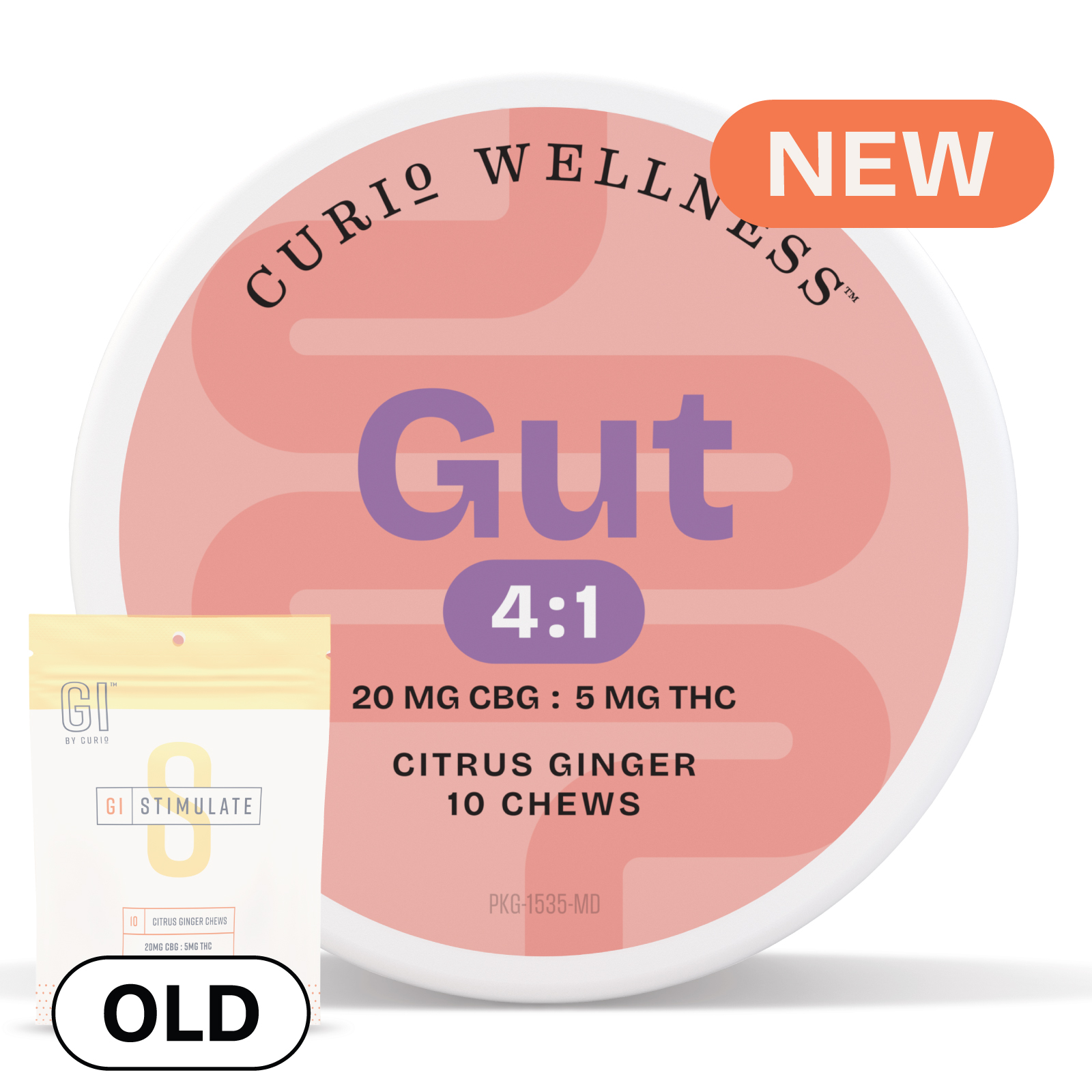 Photograph of product: Gut 4:1 Citrus Comfort Chews [200mg CBG : 50mg TH-oui] (Formerly GI Stimulate Chews)
