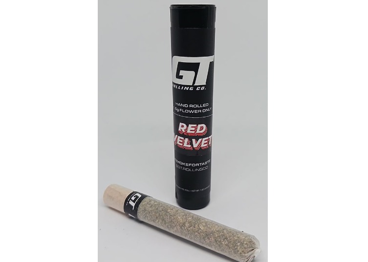 Photograph of product: GT Rolling Co. | Red Velvet | 1.5g | Hand Rolled Pre-Roll