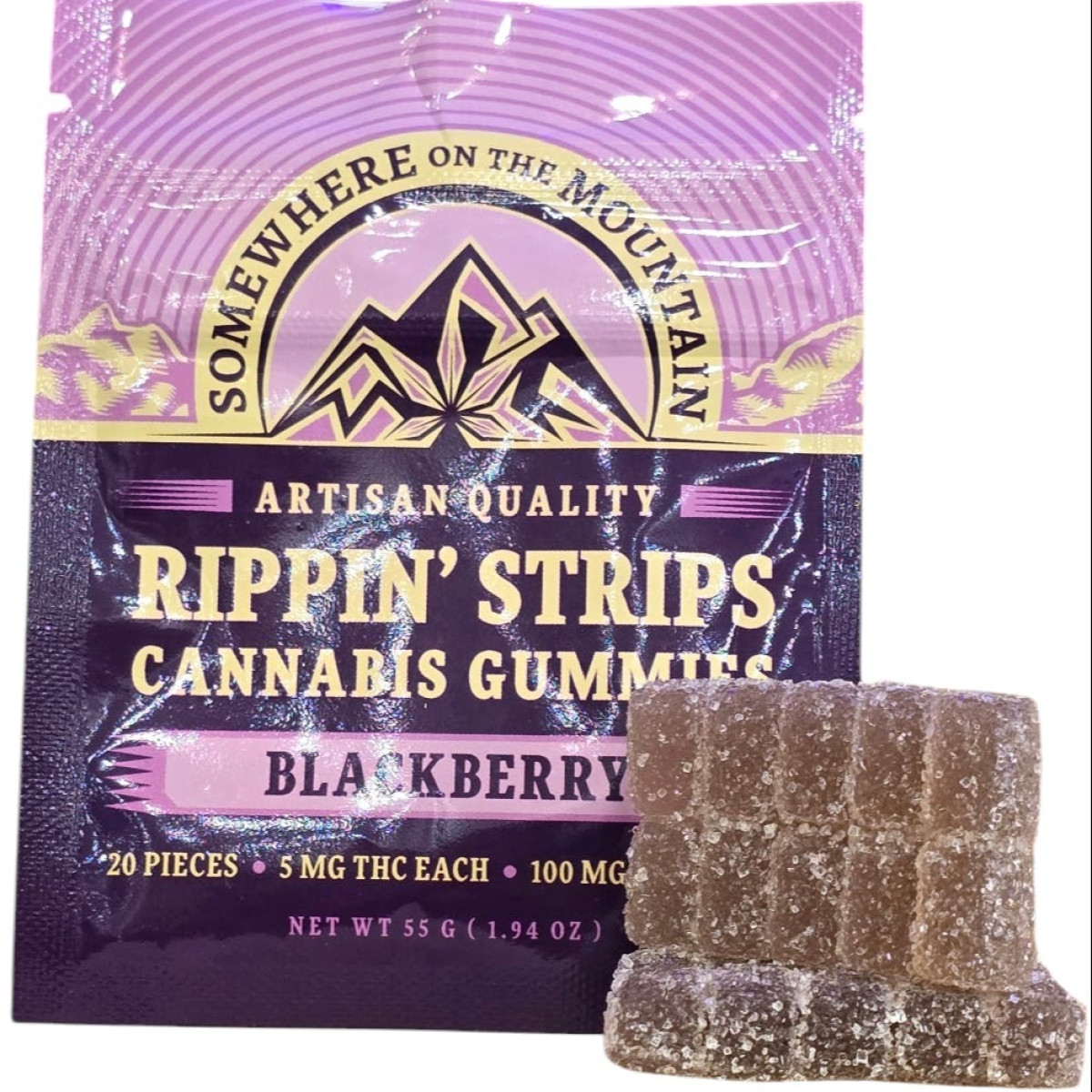 Photograph of Product: SOTM - Blackberry "Rippin' Strips" Gummies - 100mg