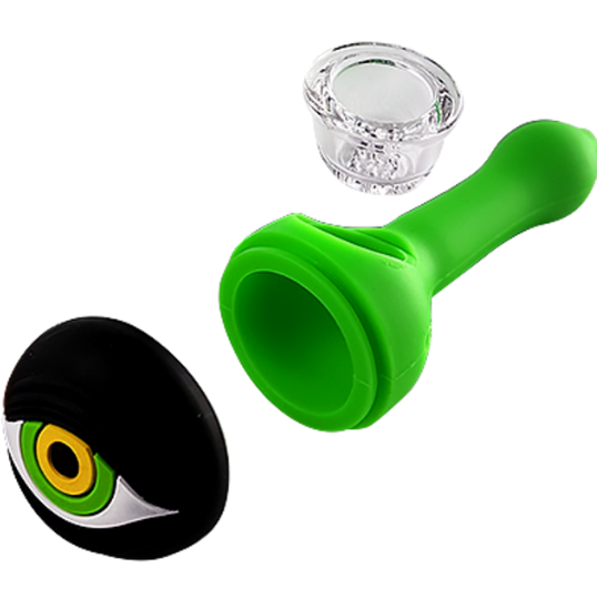 Photograph of product: 4.5" Silicone All Seeing Eye Spoon with Glass Bowl