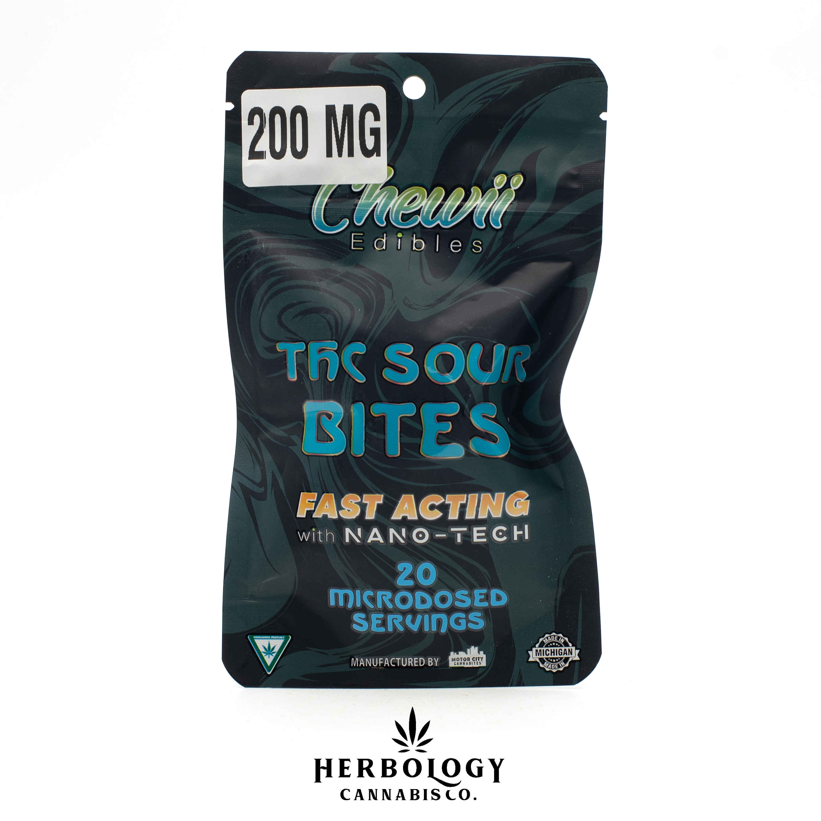 Photograph of product: Chewii | Fast-Acting Gummy | Sour Bites | 200mg