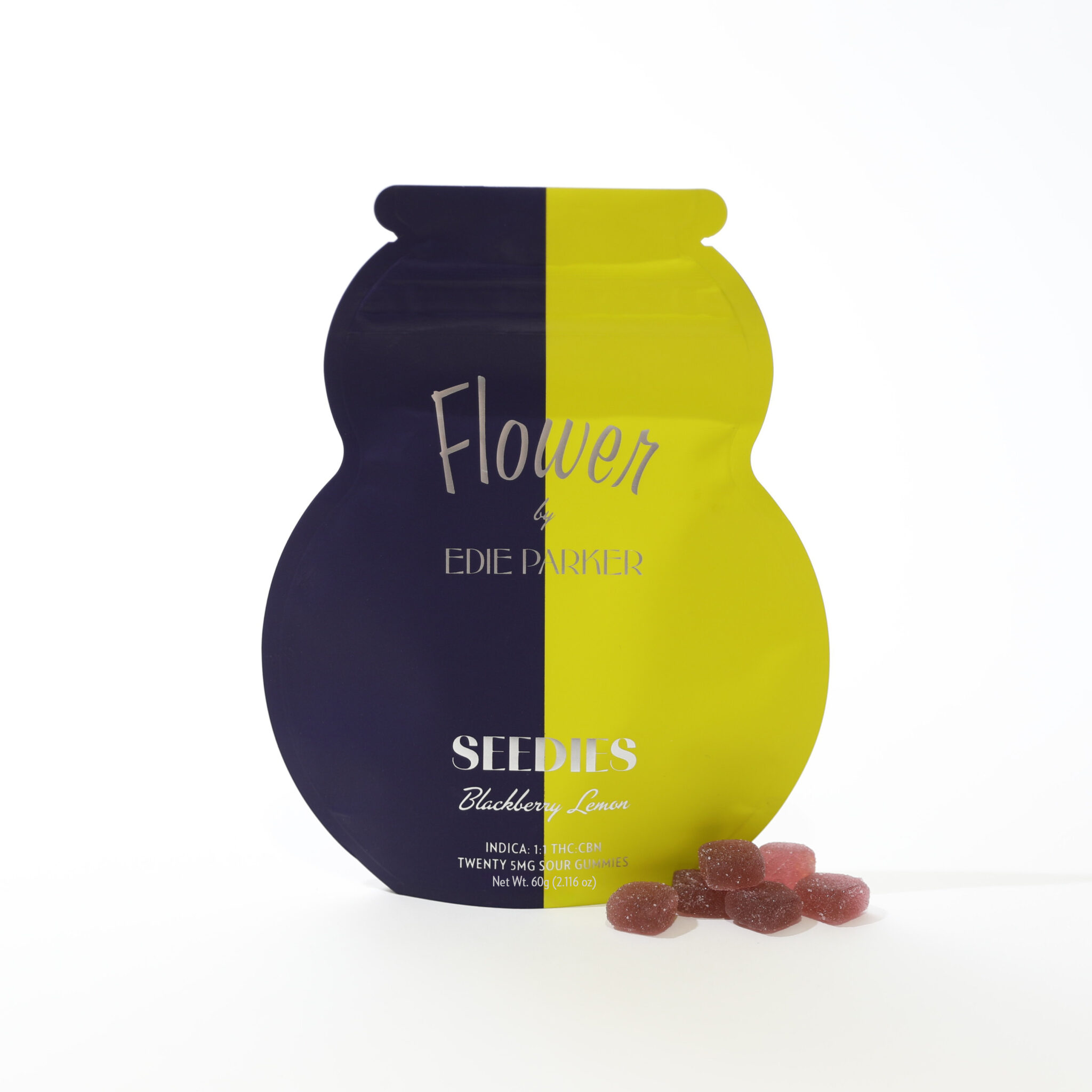 Photograph of product: Edie Parker | Blackberry Lemon | 5mg | 20 Pieces | Gummies