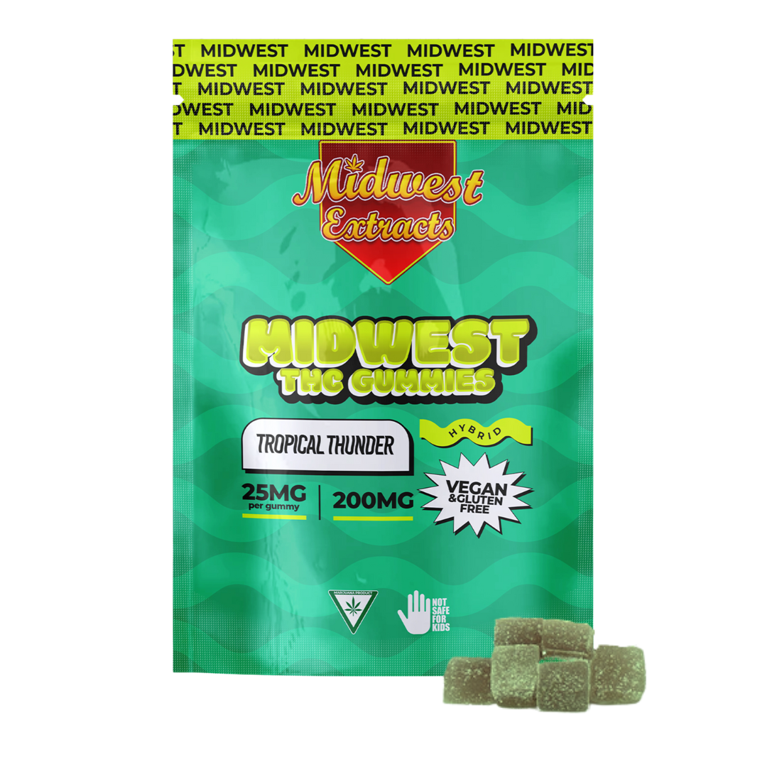 Photograph of product: Midwest Extracts | Tropical Thunder Gummies | 8x25mg | 200mg