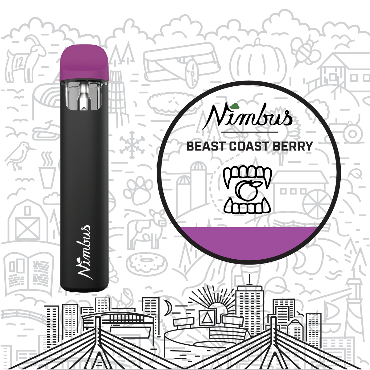 Photograph of product: Nimbus | Beast Coast Berry Kush | Disposable | .5g