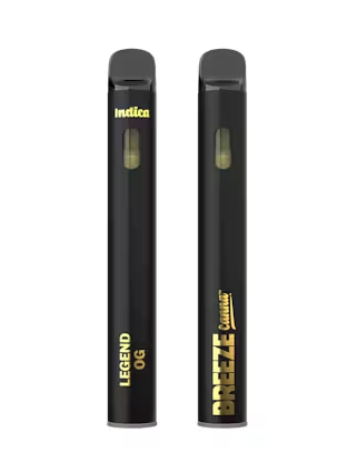 Photograph of product: BREEZE LEGEND OG LIVE RESIN RECHARGEABLE DISPOSABLE 1G