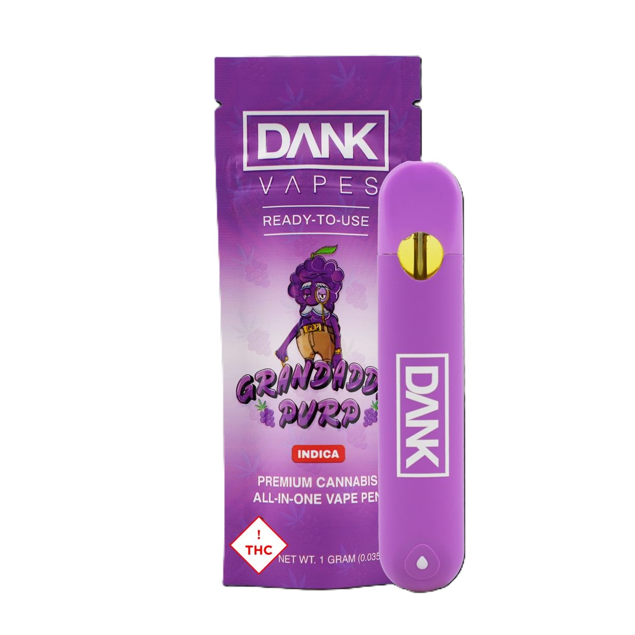 Photograph of product: Granddaddy Purp Disposable | 1g | Dank