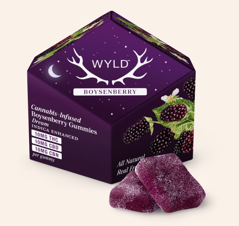 Photograph of product: Boysenberry 1:1:1 CBN:CBD:TH-oui Oui'd Enhanced Gummies 10pk | 100mg:100mg:100mg