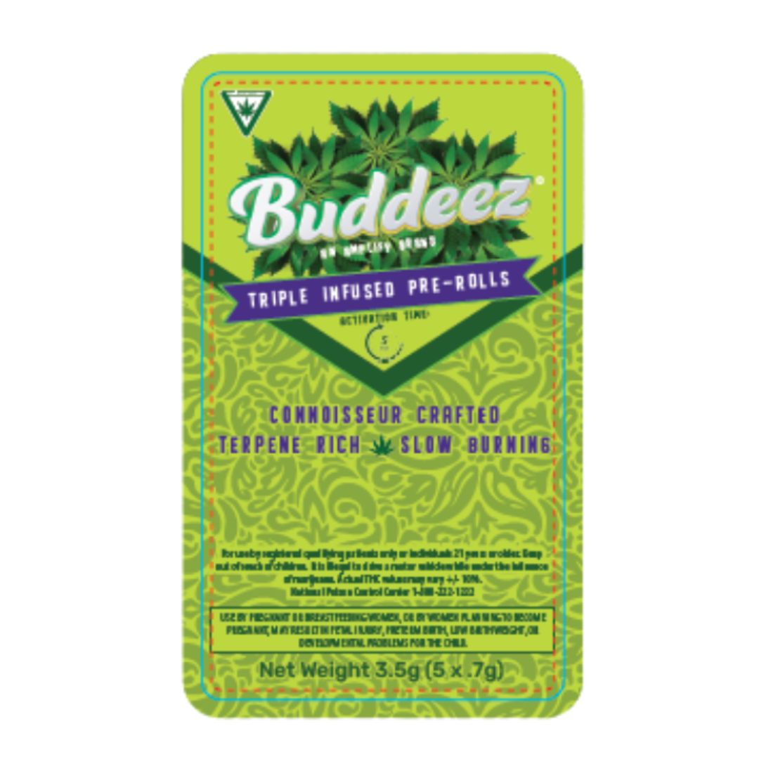 Photograph of product: BUDDEEZ - Infused Preroll 5pk - Flower Power (3.5g)