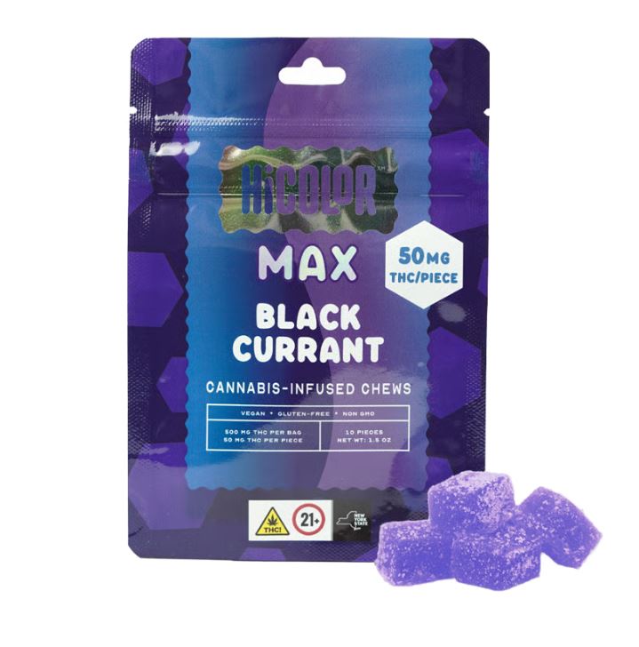Photograph of product: HiColor MAX | Black Currant | 50mg x 10ct Chews