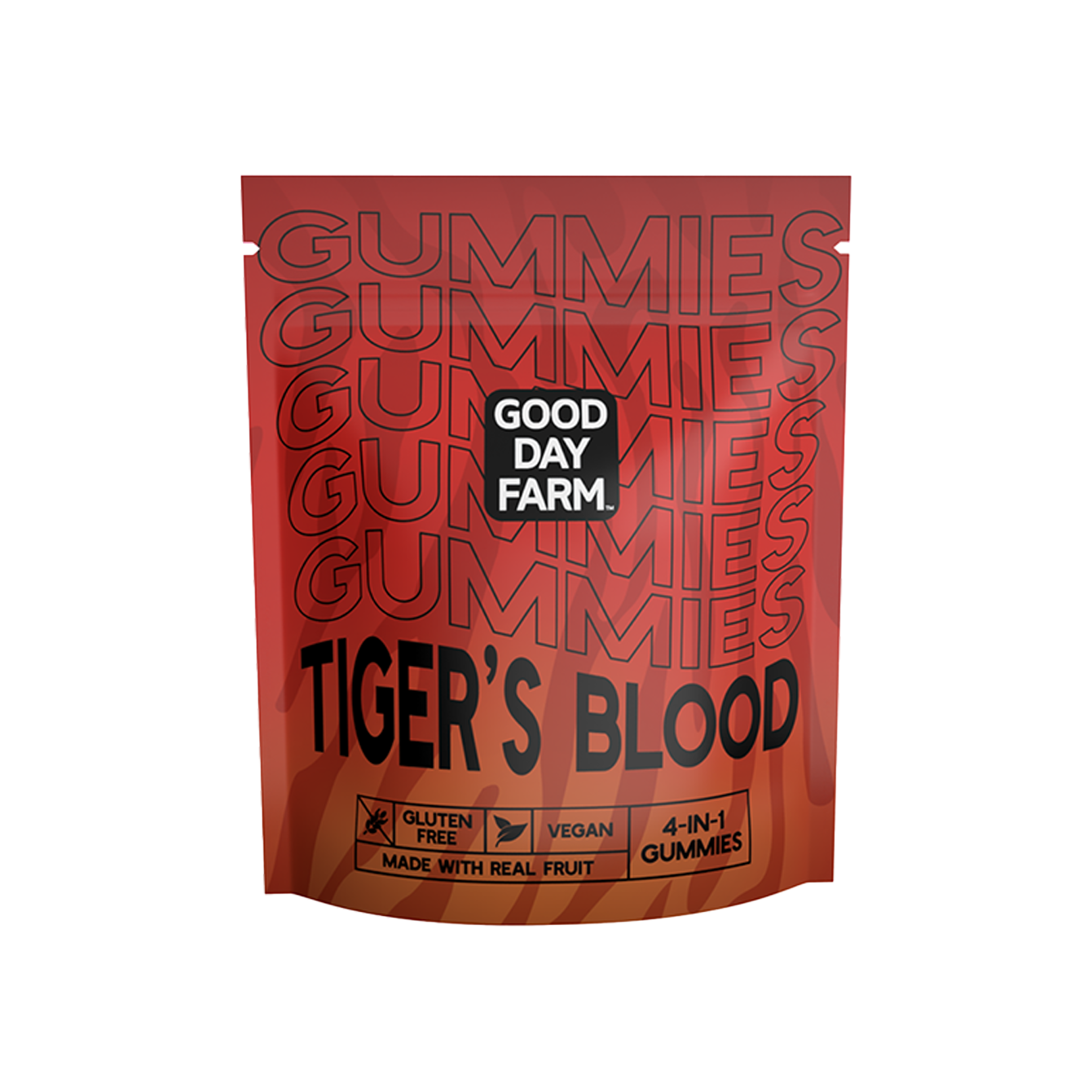 Photograph of product: Good Day Farm - Tiger's Blood - MULTI DOSE - Gummies 300mg - 10pk