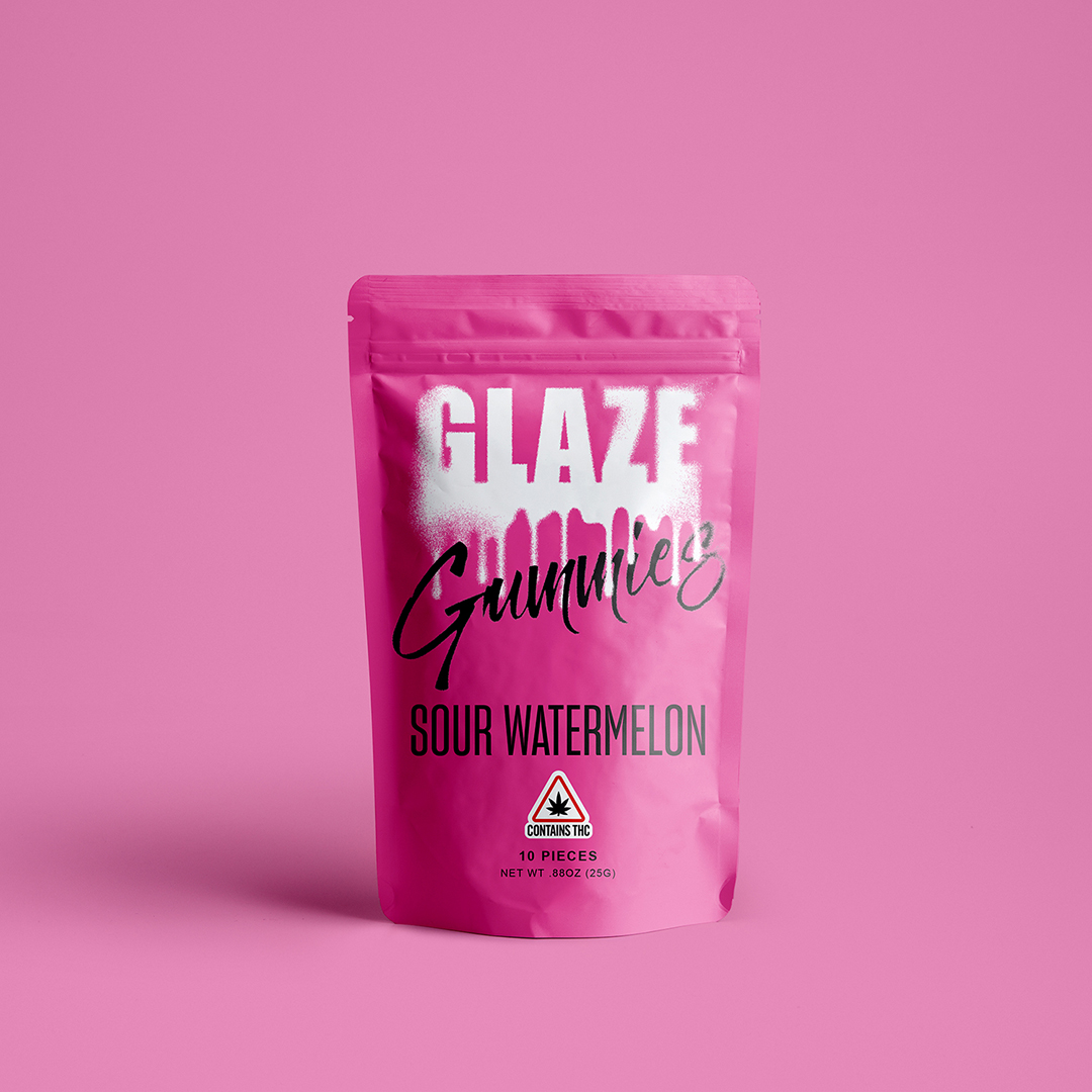Photograph of product: Glaze | Sour Watermelon Gummies | 100mg