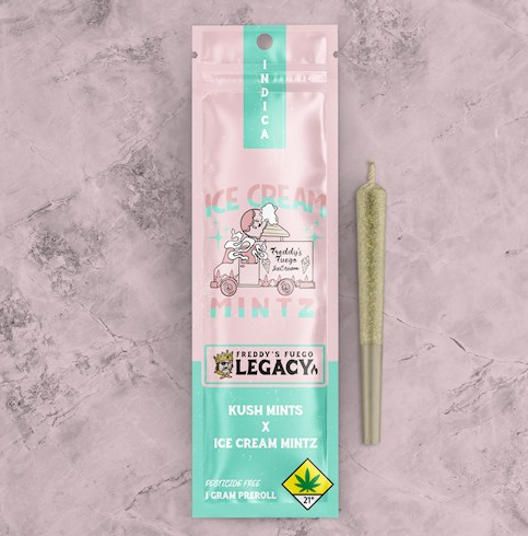 Photograph of product: Freddy Fuego - Ice Cream Mintz - 2pk Pre-Rolls