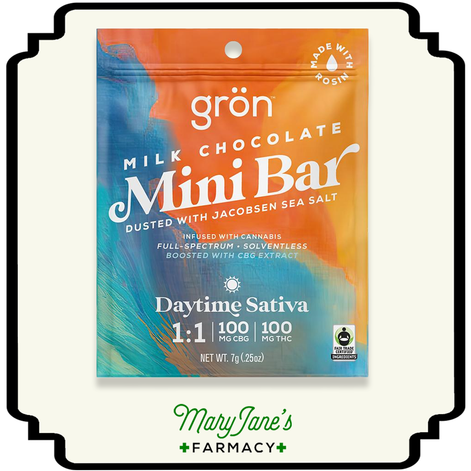 Photograph of product: Milk Chocolate Mini Bar Daytime Oui'd 1:1 High CBG | 100mg