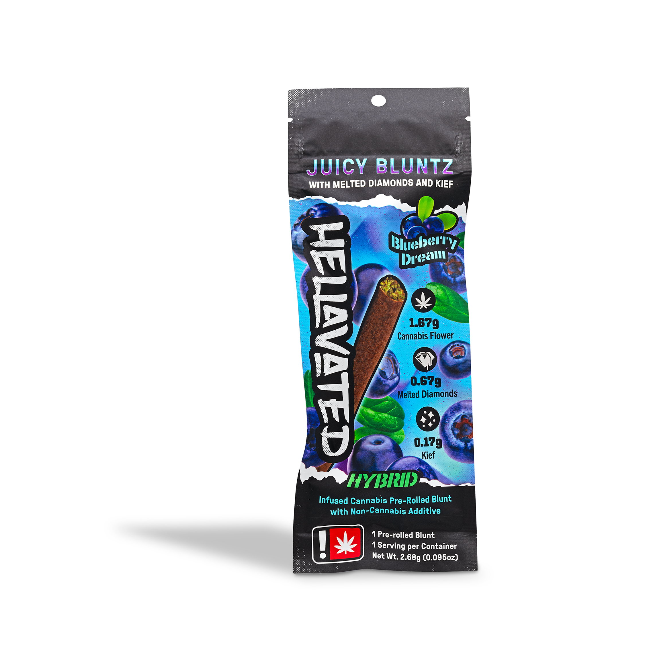 Photograph of product: Hellavated - Blueberry Dream Infused + Flavored Blunt - 2.68g