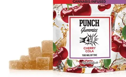 Photograph of product: PUNCH CHERRY COLA GUMMIES 100MG