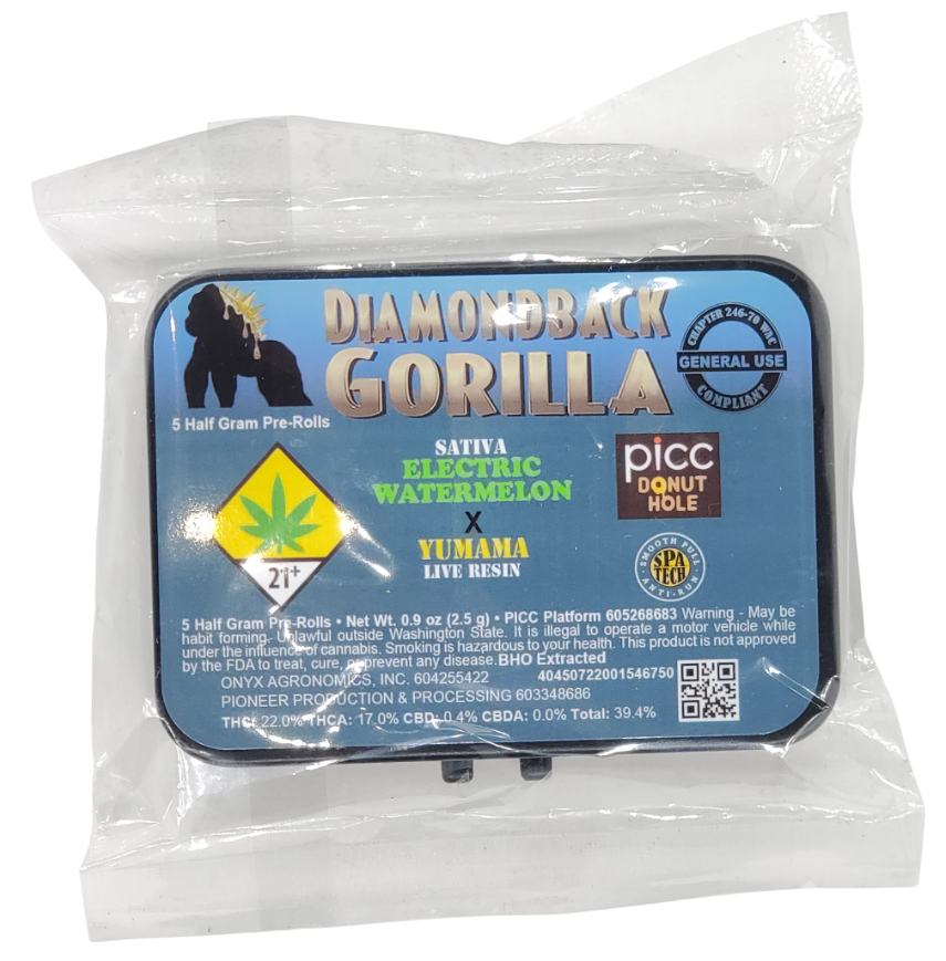 Photograph of product: Diamond Back Gorilla IPR Pack Electric Watermelon (Darkstar/Onyx) & YuMama (Pioneer) 5 x 0.5g