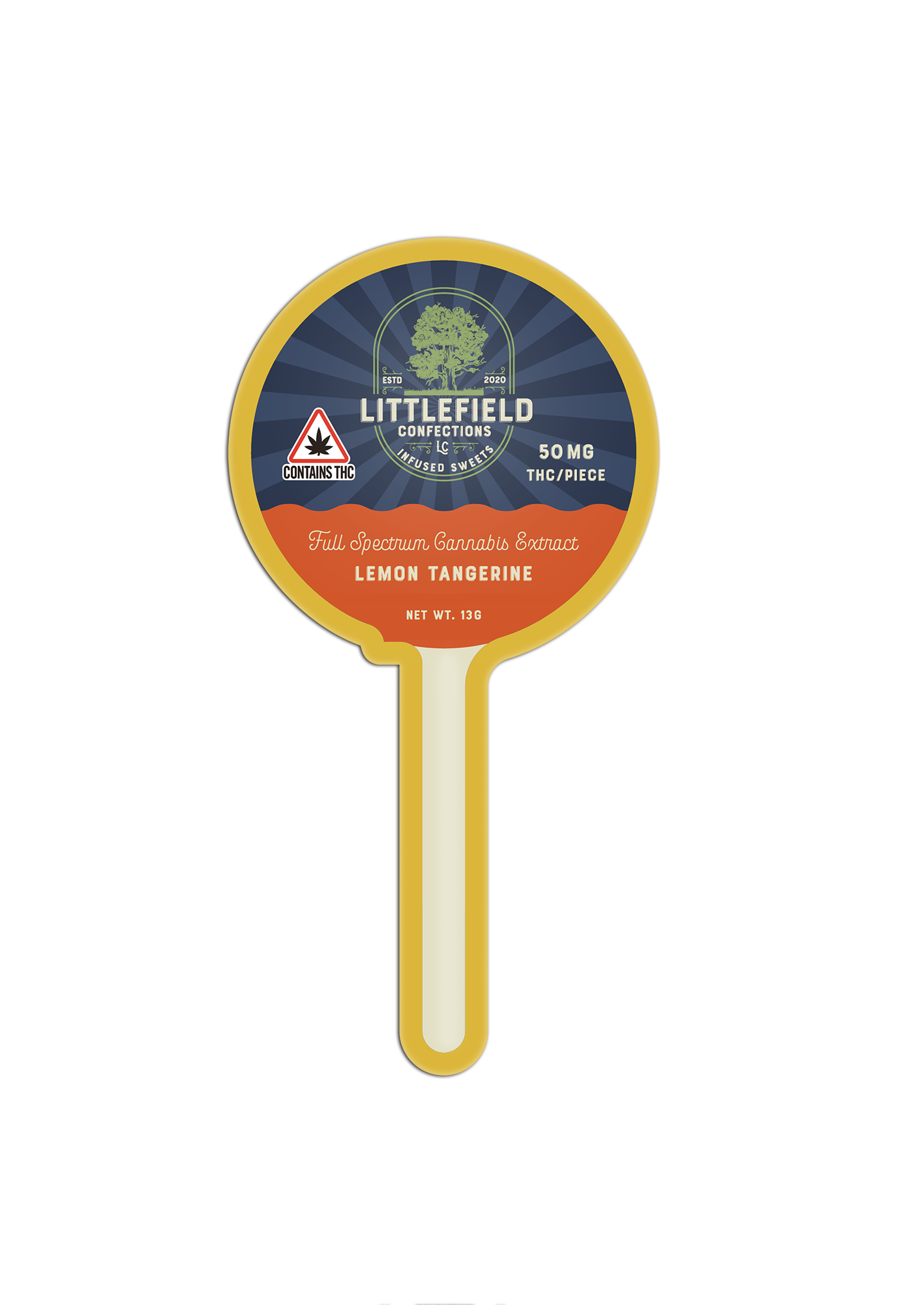 Photograph of product: LFC 50mg TH-oui Lollipops - Lemon Tangerine