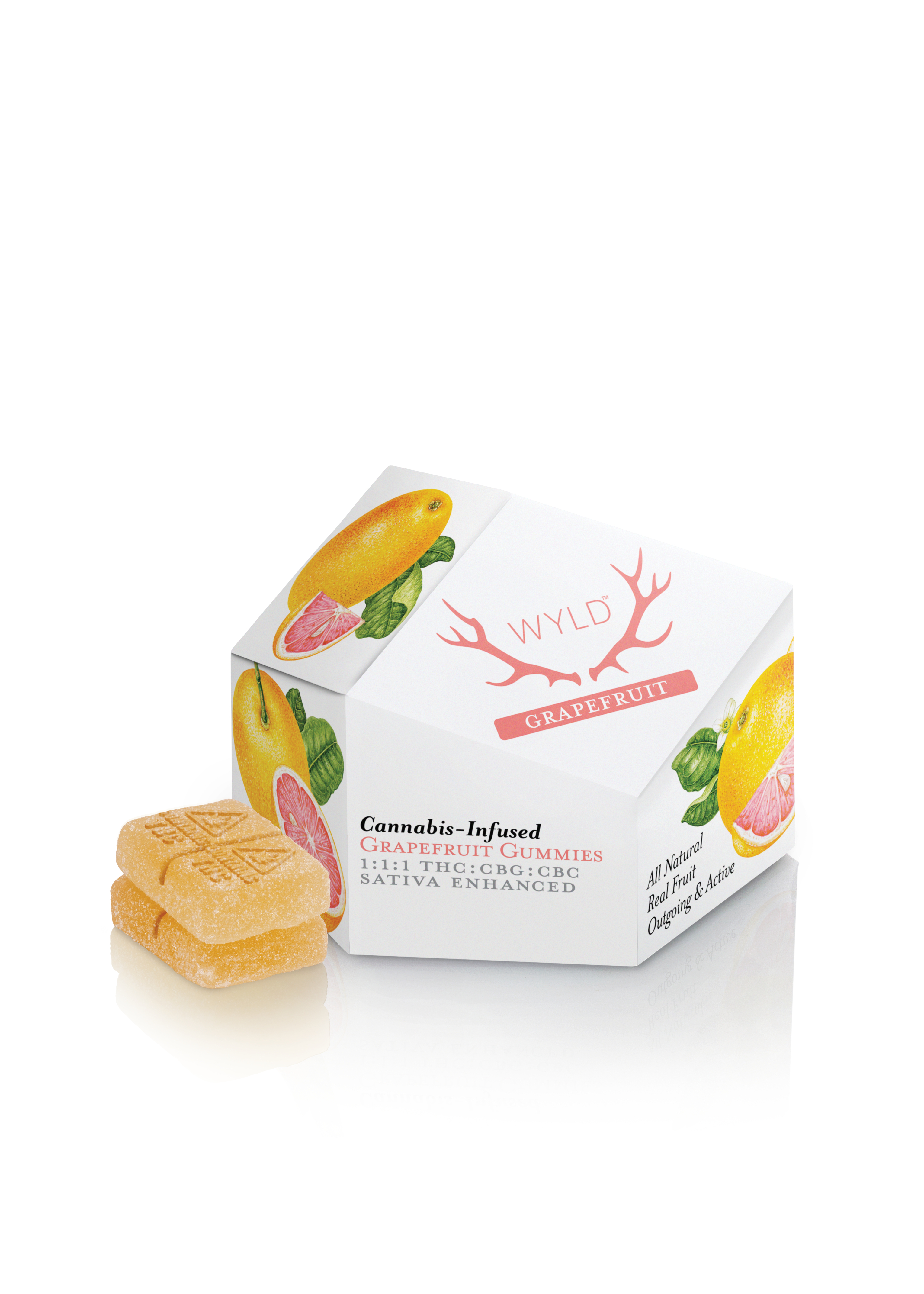 Photograph of product: WYLD - Grapefruit gummies 1:1:1 - 100MG