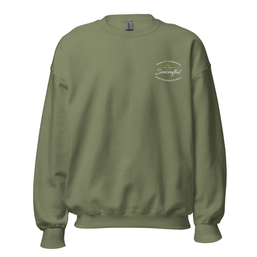 Photograph of product: Suncrafted Unisex Crew Neck Sweatshirt - Military Green - HHG