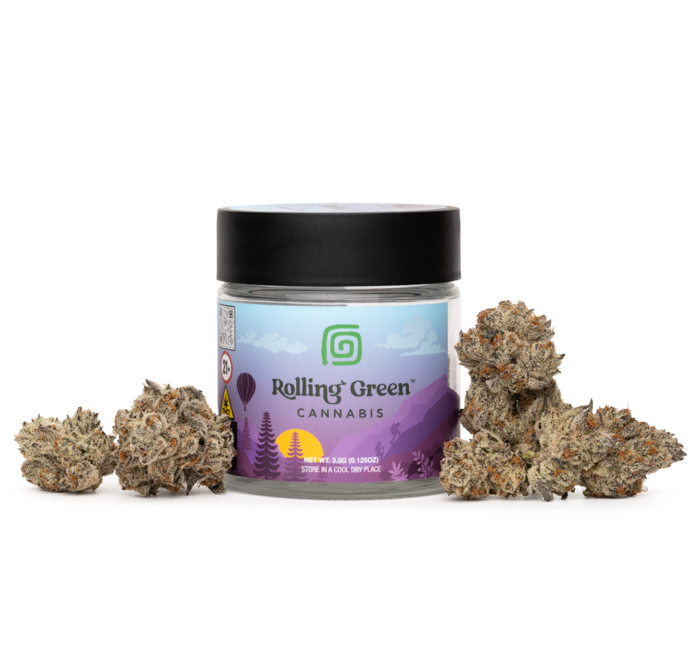 Photograph of product: Rolling Green - 3.5g Flower  - Goof Off - Oui'd Dominant Hybrid