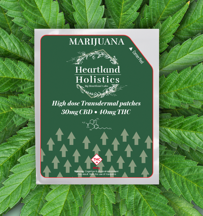 Photograph of product: 3:4 CBD/TH-oui High Dose Transdermal Patch - Heartland Holistics - 50mg