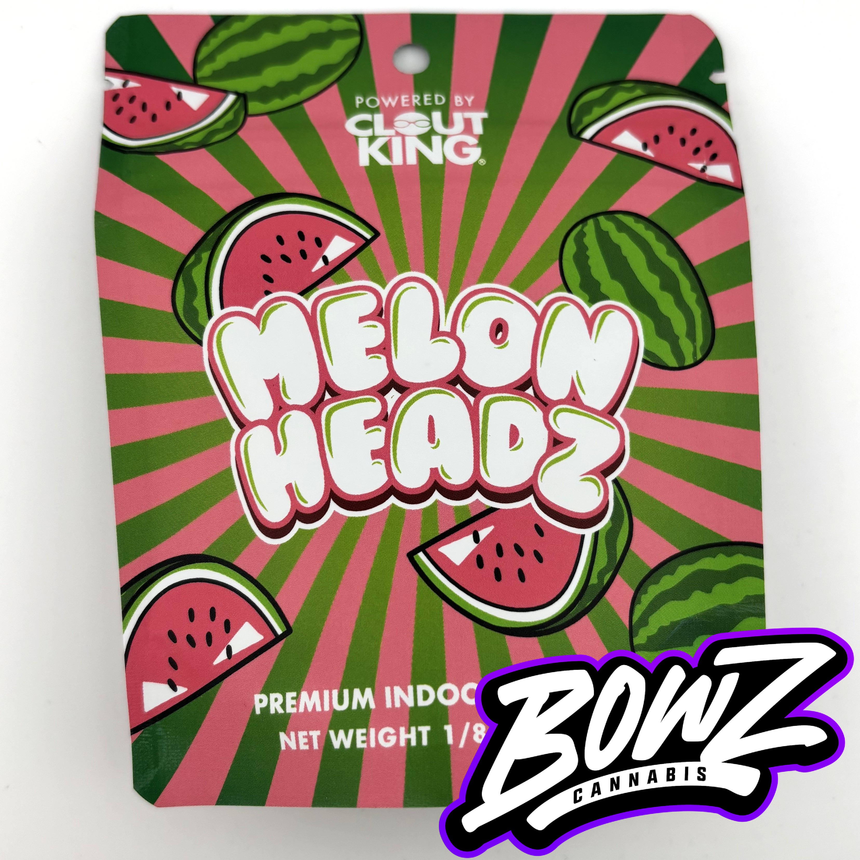 Photograph of product: Clout King - Pre-Pack Flower - (3.5g) - Oui'd - **MELON HEADZ**