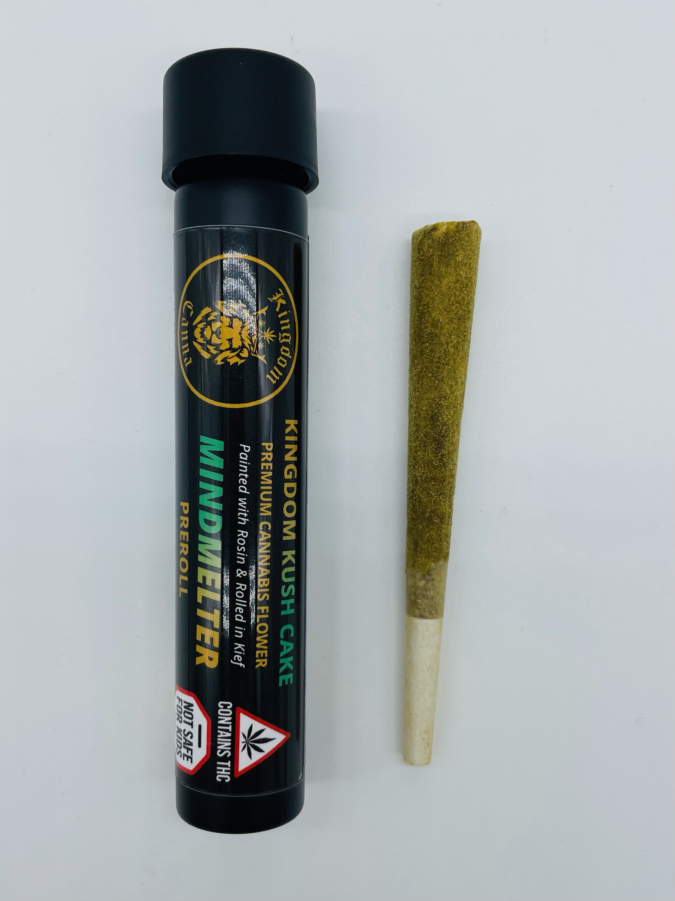 Photograph of product: Kingdom Canna | Kingdom Kush Cake | Infused Preroll | 1.25g | 36.5% TH-oui