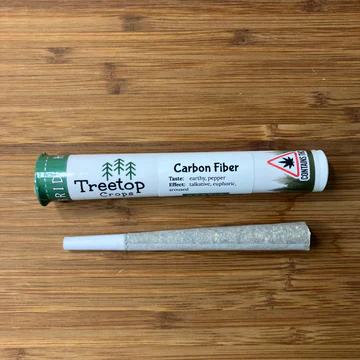Photograph of product: Carbon Fiber | Treetop Crops | Pre-Roll | Premium Flower