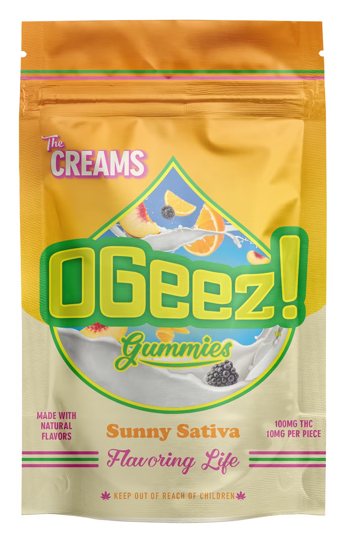 Photograph of product: OGeez The Creams Sunny Oui'd Gummies 10mg x 10-Pack