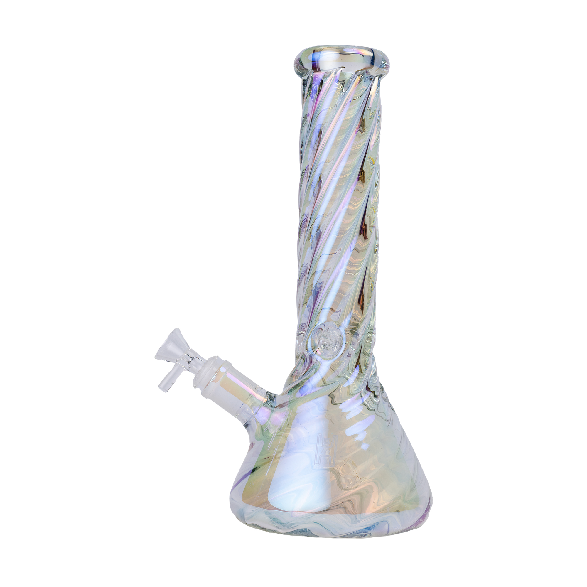 Photograph of product: 12" Twisted Iridescent Beaker Water Pipe