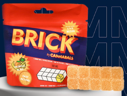 Photograph of product: Cannabals - BRICK Tropical Burst Gummies Live Resin - 100mg