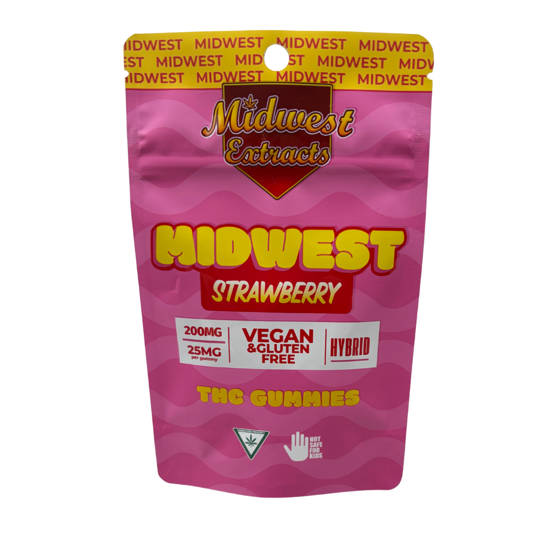 Photograph of product: Midwest Extracts - 200mg Gummies - Strawberry