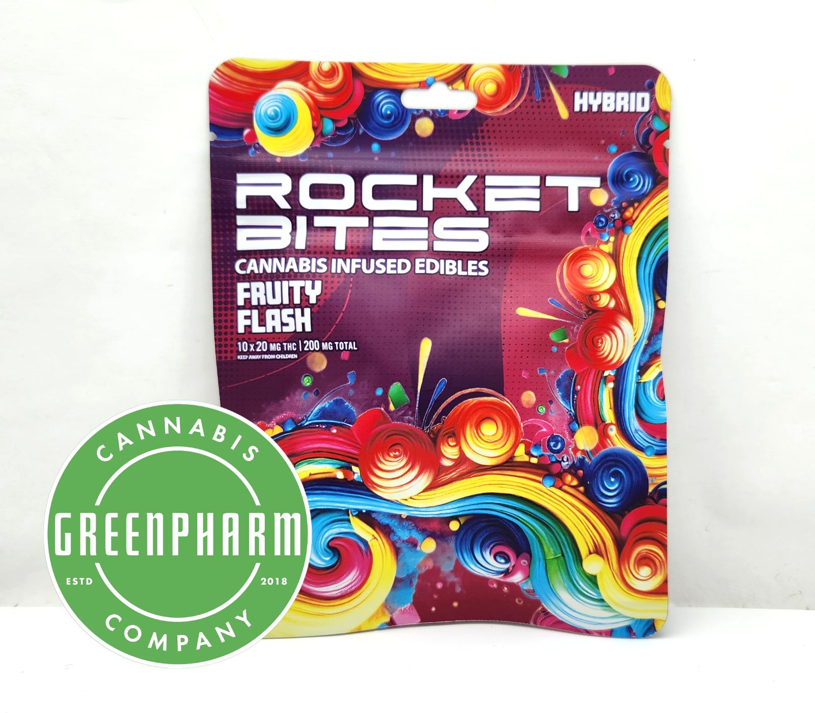 Photograph of product: Edible | Rocket Bites | Fruity Flash Gummies | 200mg