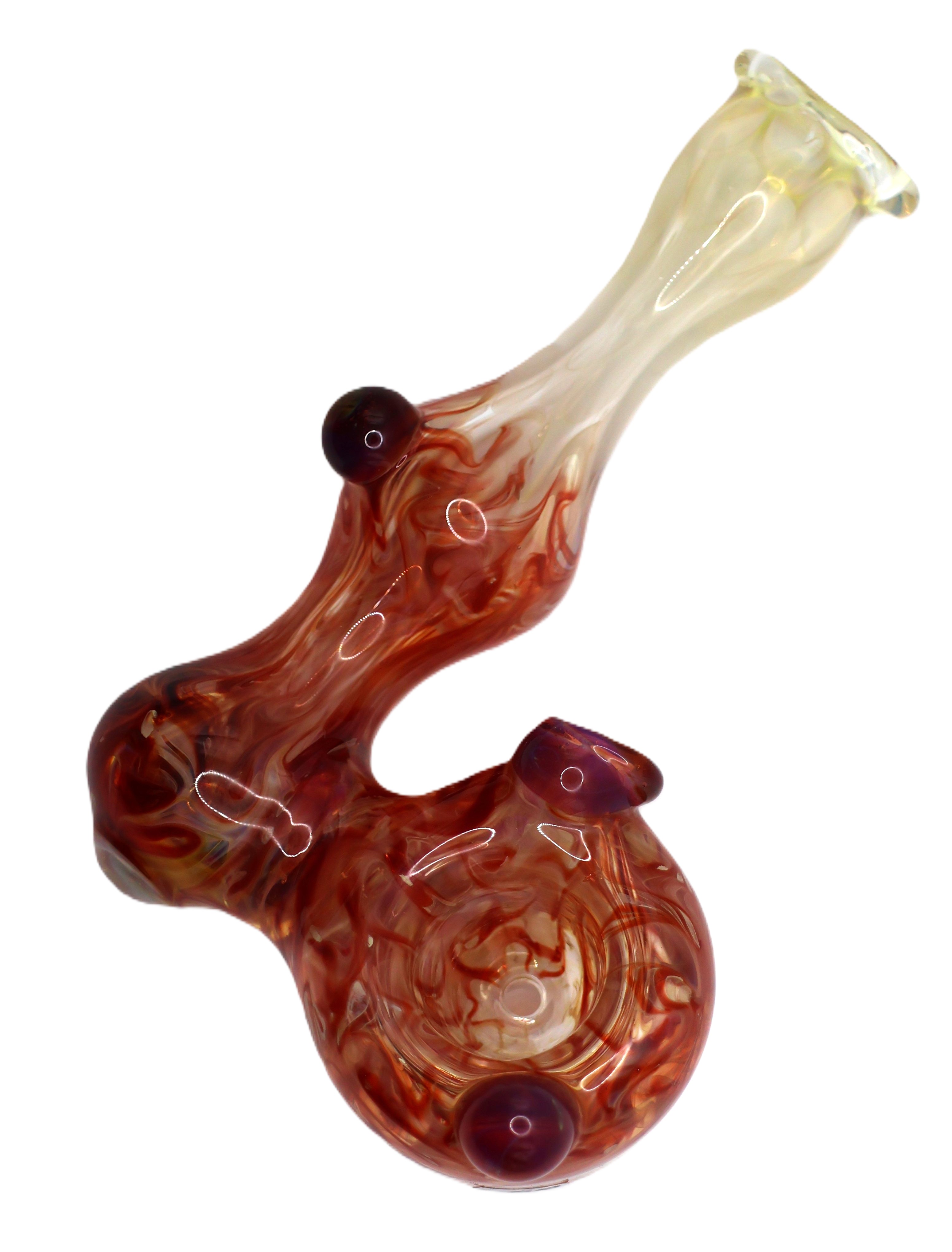 Photograph of product: 90 Red Swirl Pipe - Vermont Blown Glass