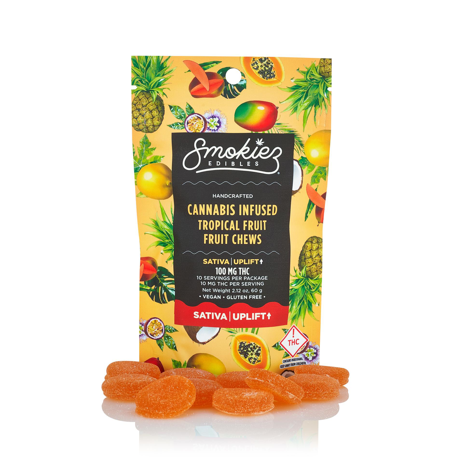 Photograph of product: Smokiez Fruit Chews 100mg (S) Tropical Fruit