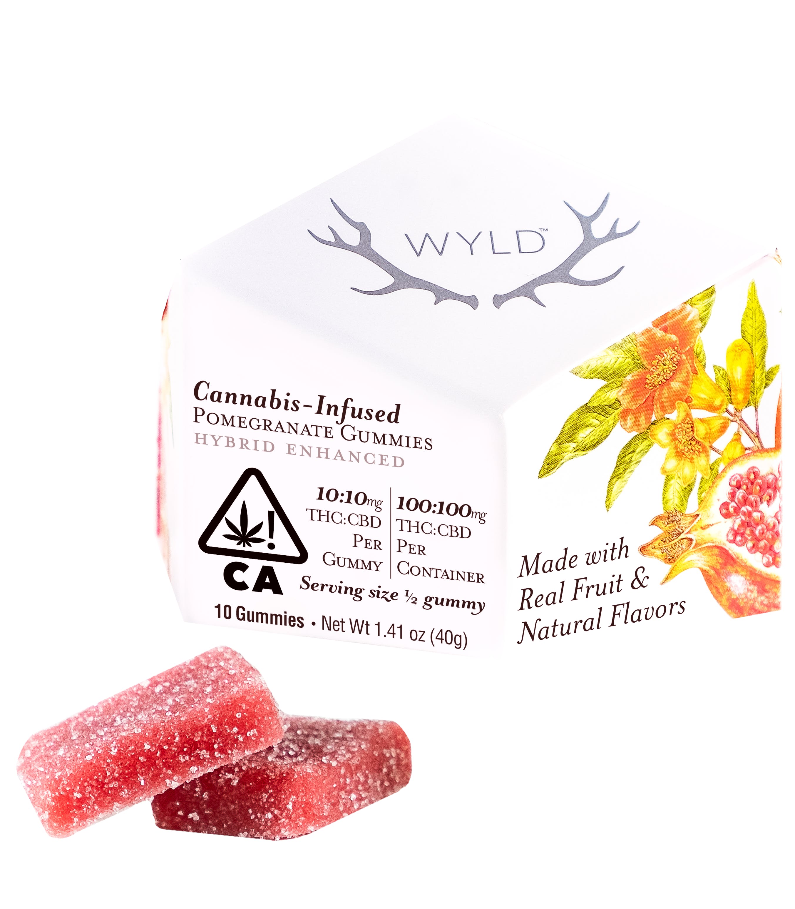 Photograph of product: WYLD | 1:1 Pomegranate | 100mg Gummies