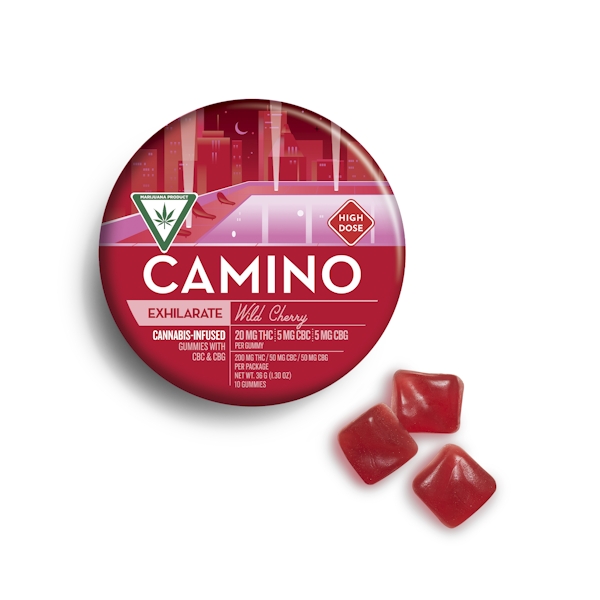 Photograph of product: Camino | Wild Cherry Gummies | 20:5:5 THC:CBC:CBG | 200mg