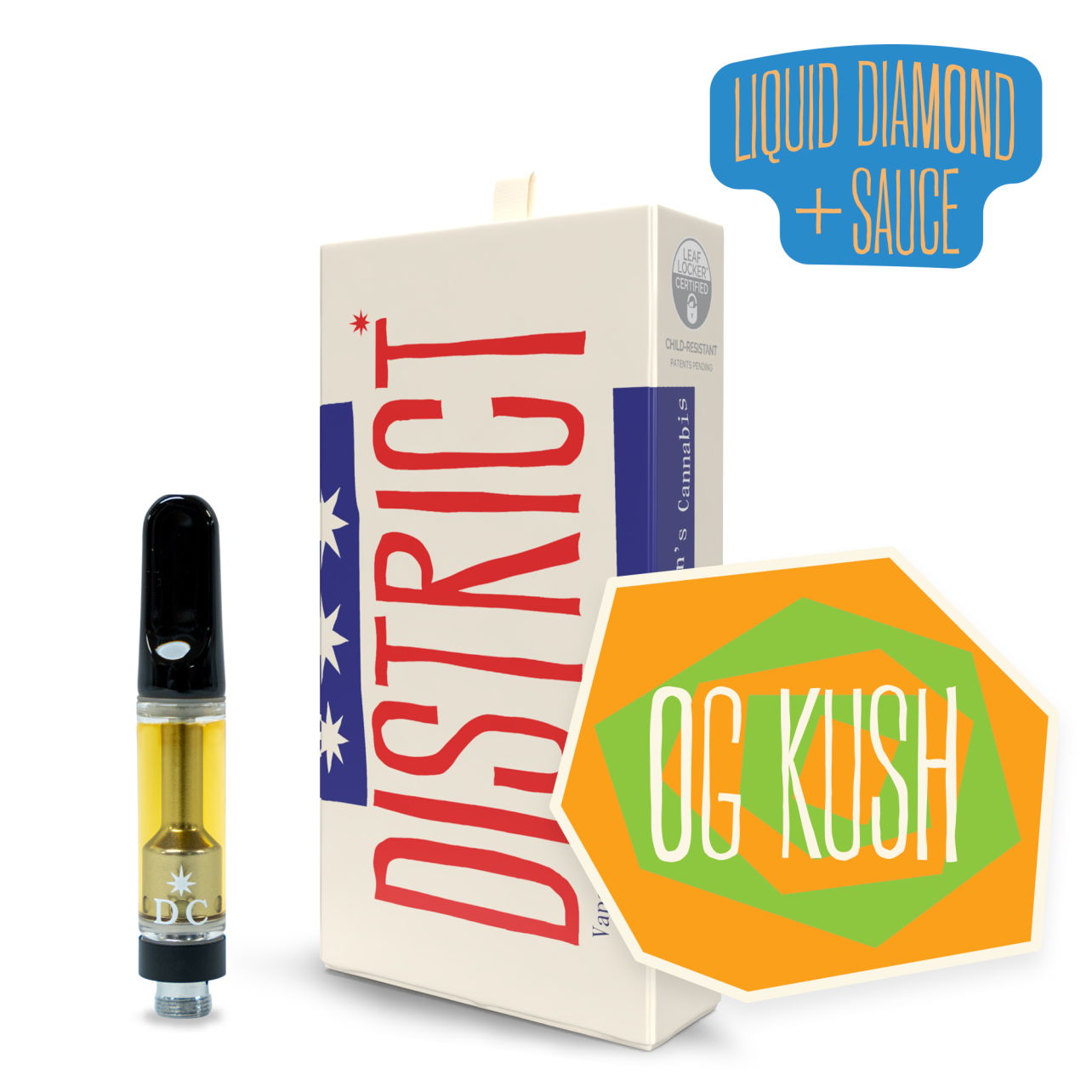 Photograph of product: DC OG Kush Liquid Diamonds&Sauce Vape $25