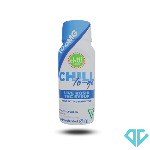 Photograph of product: Chill Medicated On The Go Nano Tech Blue Razz Syrup 100mg