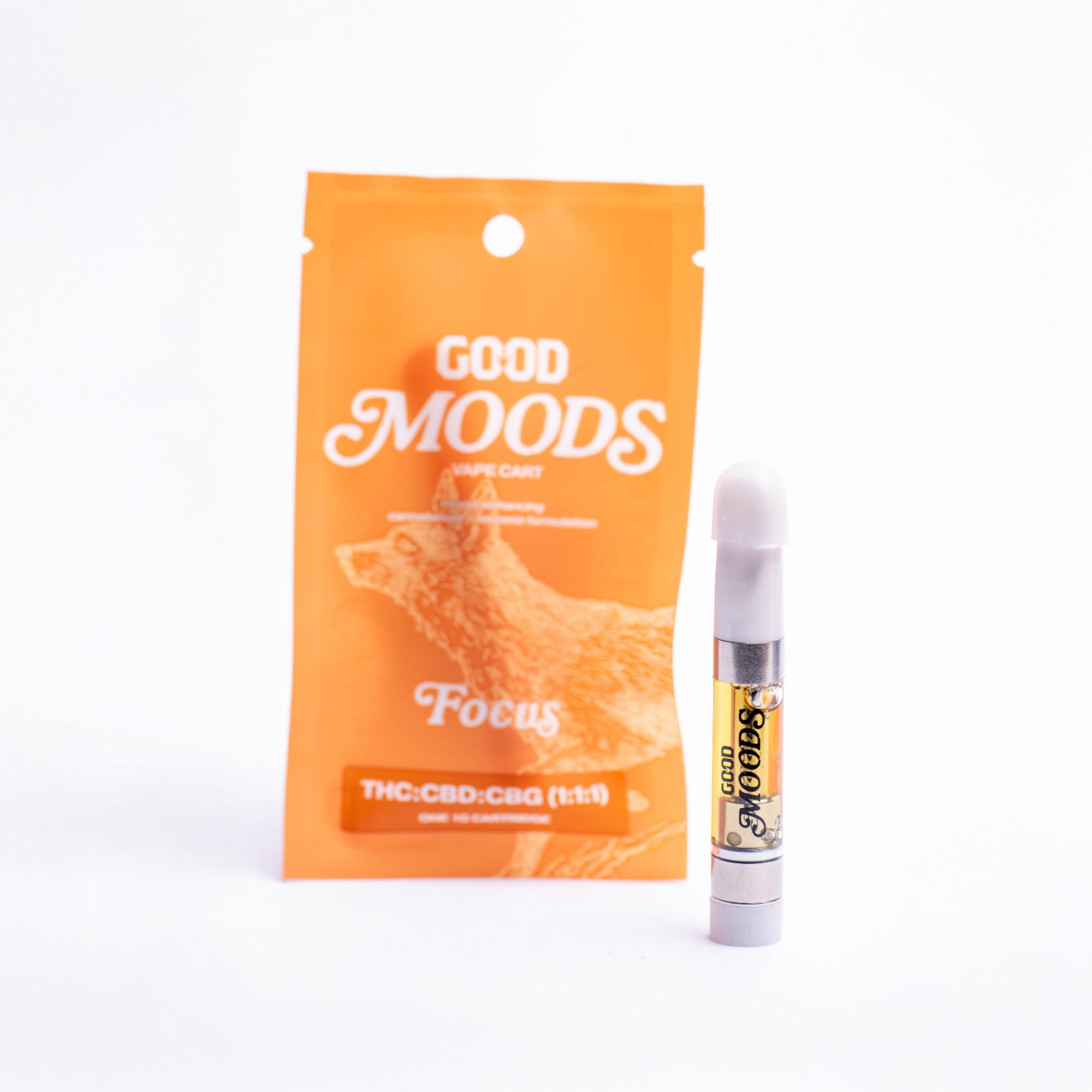 Photograph of product: GOOD Moods Focus  1:1:1 TH-oui:CBD:CBG Cartridge by GOOD Oui'd