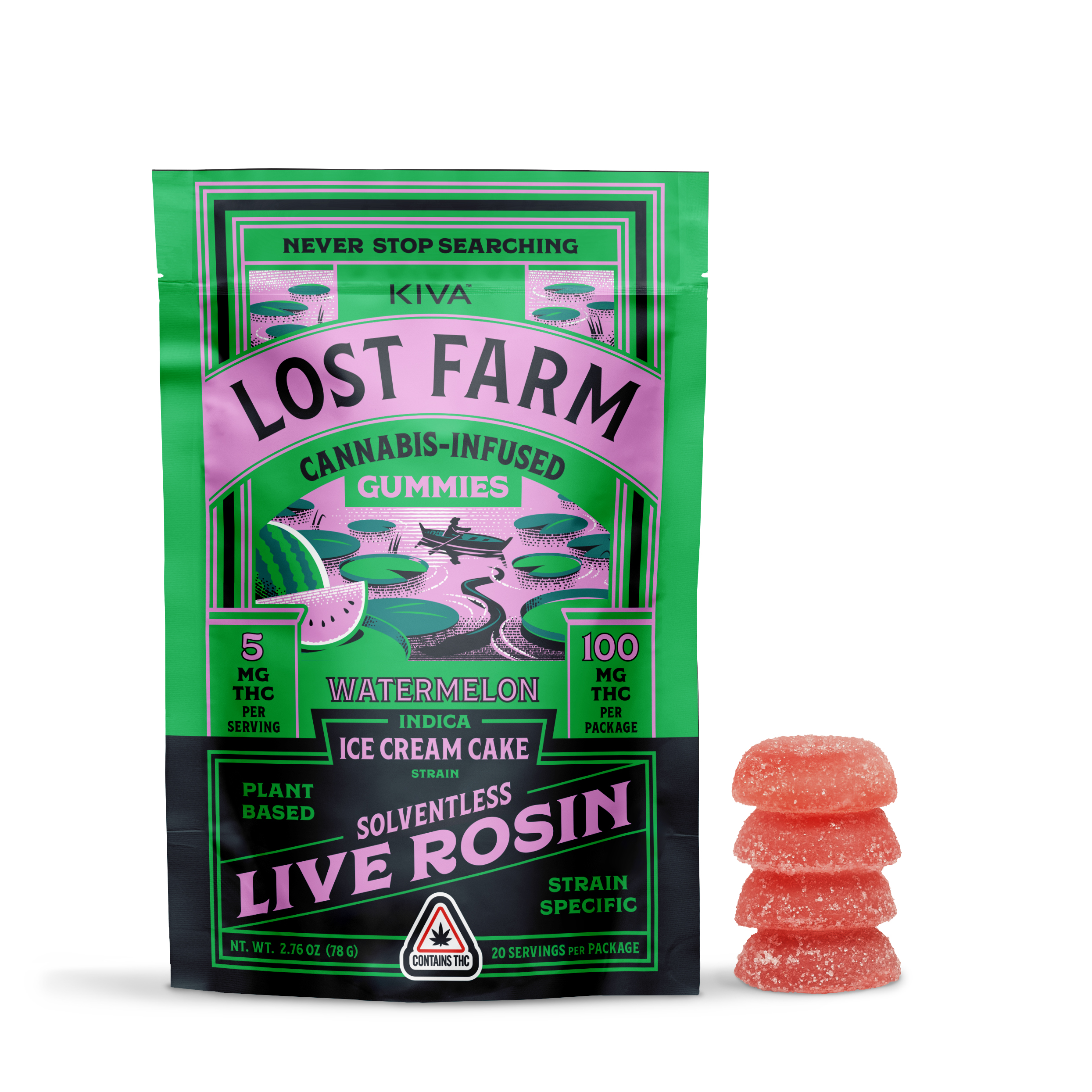 Photograph of product: Watermelon x Ice Cream Cake Live Rosin Gummies 20pk