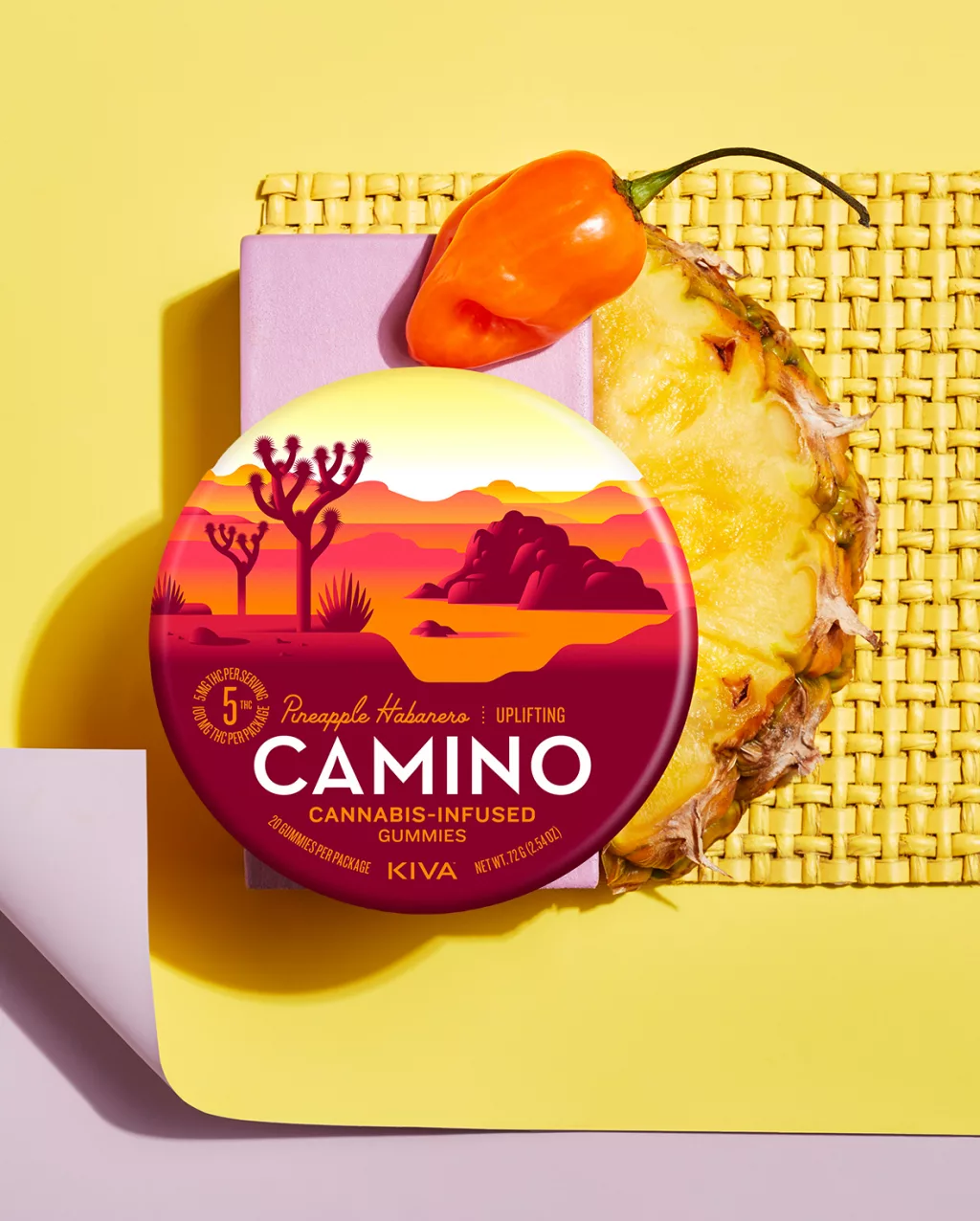 Photograph of product: Pineapple Habanero (S) - 100mg 20pk (Uplifting) Gummies - Camino