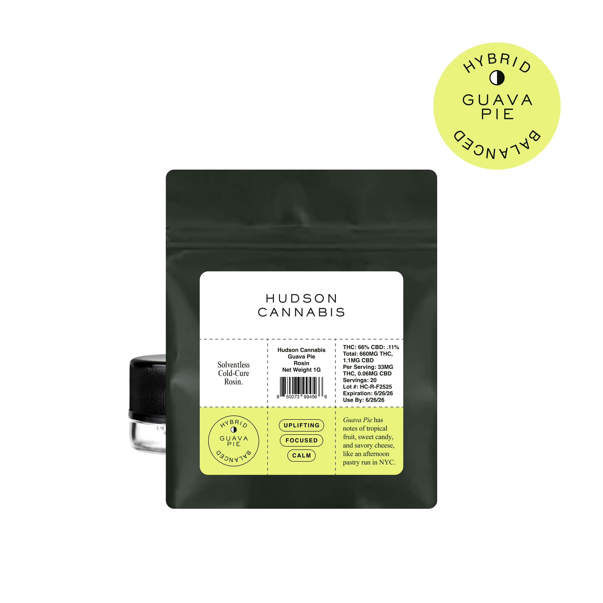 Photograph of product: | Hudson Cannanbis | Guava Pie | Cold-Cure Rosin | Concentrate