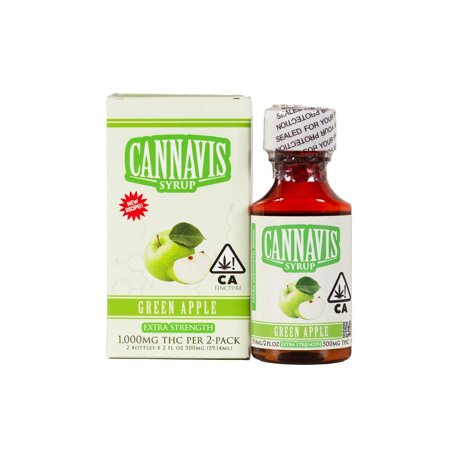 Photograph of product: Cannavis | Green Apple | Syrup 2pk | 1000mg