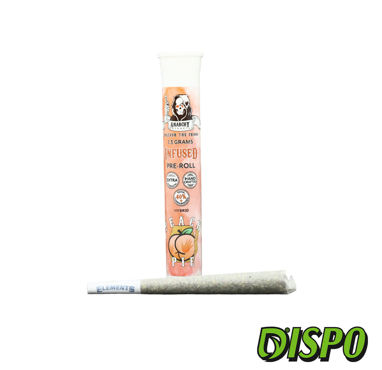 Photograph of product: Anarchy - Peach Pie Infused 1.3g Pre-Roll